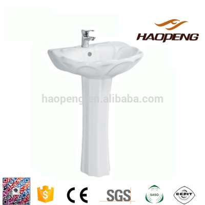 Top Sale Porcelain Flower Pedestal Wash Basin Sink With Fancy Color